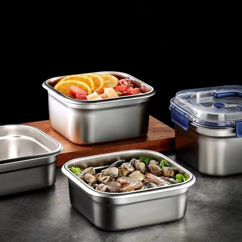 YUAYO Edelstahl Lunchbox Silber, luftdichte und auslaufsichere Bento-Box für Camping und Kühlschrank - Bild 3