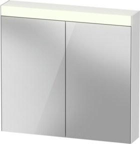 Duravit Uni Spiegelschrank Bett in Weiß mit 2 Türen, LED-Beleuchtung und Steckdoseneinheit, B/T/H: 81 x 14,8 x 76 cm - Bild 1