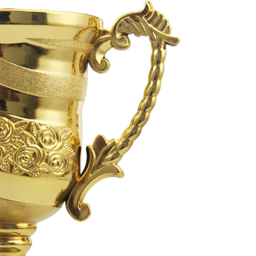 Goldene Fußball-Trophäe aus Kunststoff für Kinder und Wettbewerbe, Höhe: 14 cm - Bild 3