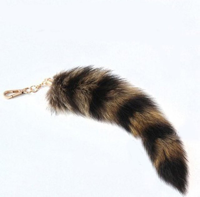 JAVRICK Schlüsselanhänger Fuchs-Racoon-Schwanz, Pelz, Unisex - Bild 1