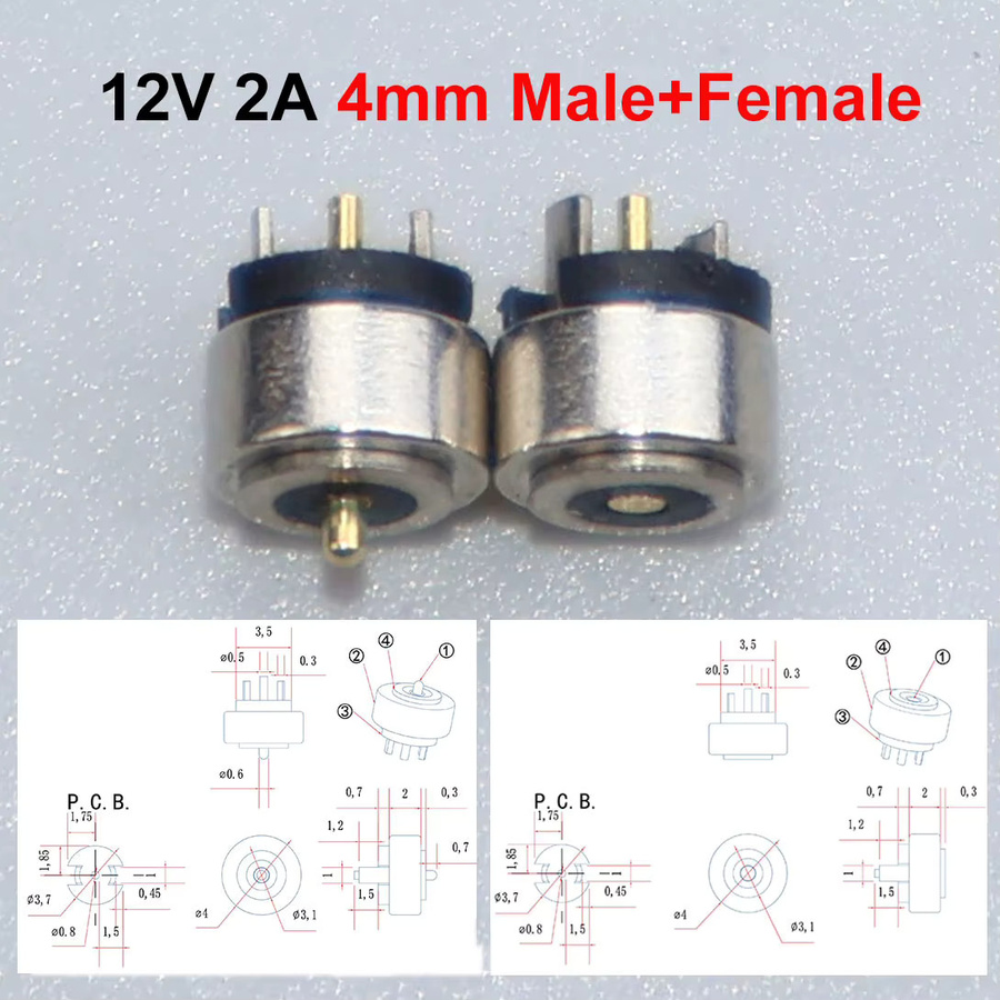 YanXi Magnet-Steckverbinder 12V 2A Hochstrom DC Smart Ladeanschluss in Silber - Bild 3