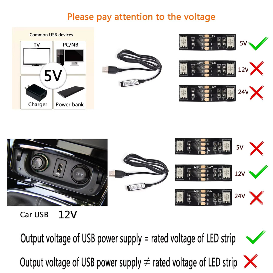 RGB-Controller mit 3 Tasten und USB-Anschluss für 5V 5050 2835 LED-Streifen, Schwarz - Bild 3