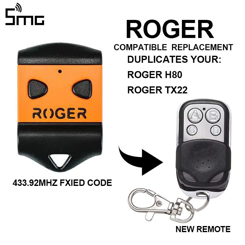 ROGER H80 TX22 Fernsteuerung für Garagentorschranke und Torsteuerung mit 433,92 MHz - Bild 2