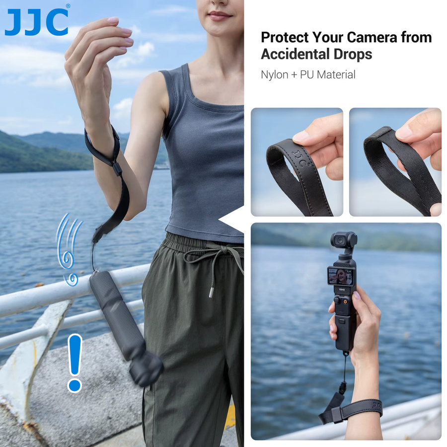 JJC Handgelenkschlaufe in Schwarz für DJI Osmo Pocket 3 4, Ricoh GR IV HDF, GR III, Sony ZV-1, RX100 und Canon G7X Mark III - Bild 3