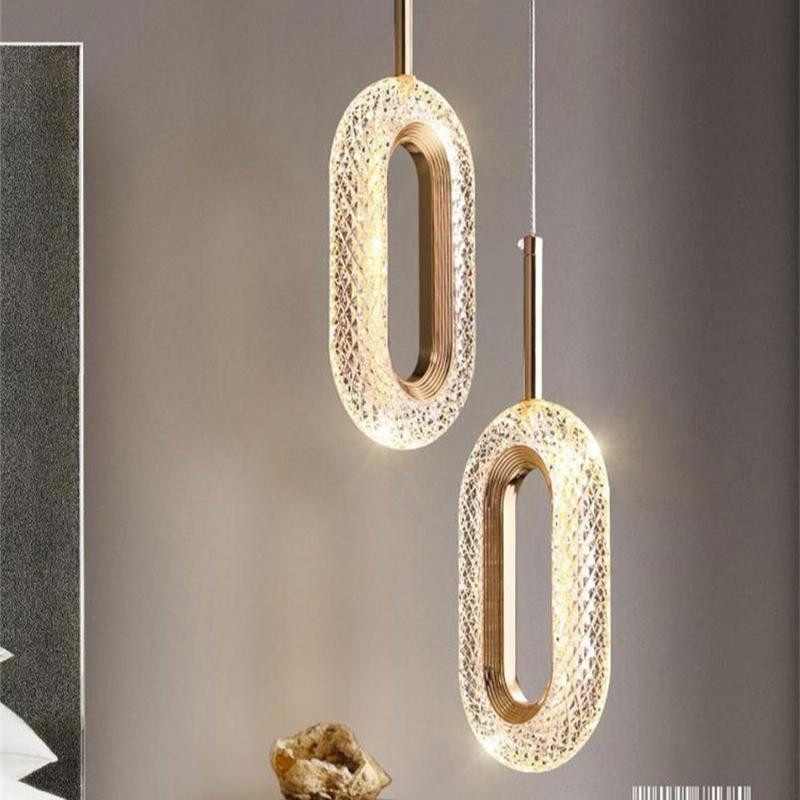 Yuda Lighting Moderne Kristall LED Pendelleuchte aus Metall in Transparent mit warmweißem Licht für Wohnzimmer und Schlafzimmer - Bild 2