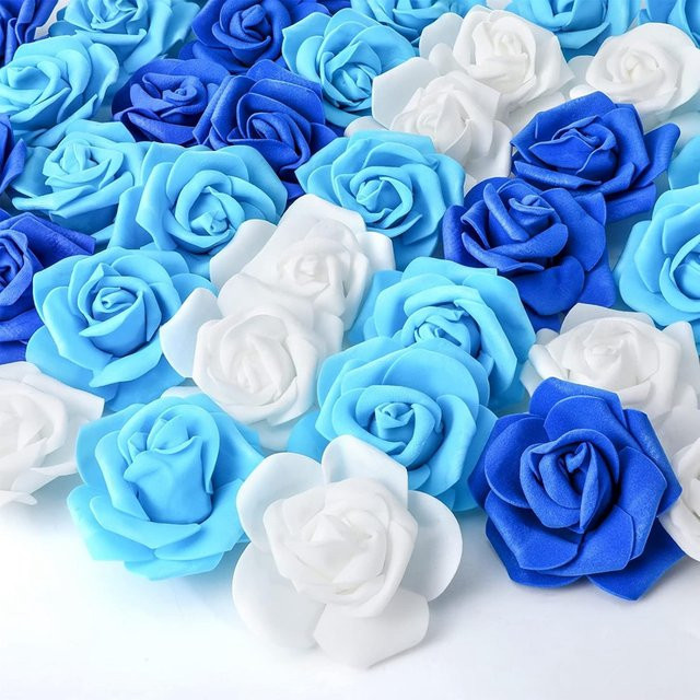 MENGHAO Künstliche Rosen in Blau für Hochzeitsdekoration und DIY-Geschenke - Bild 1