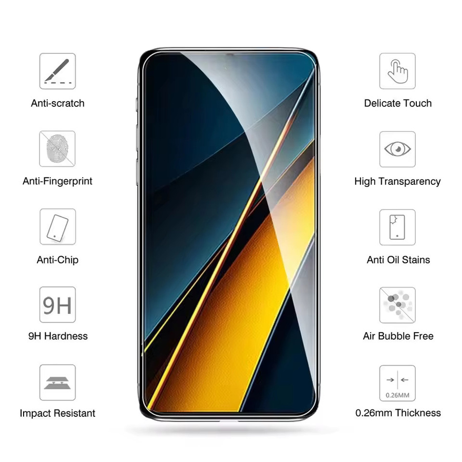 Gehärtetes Schutzglas für Xiaomi Poco M7 Pro M6 Pro M5 C65 C85 C61 F5 F4 C71 C75 X5 Pro X3 NFC Pro M5s M6 Plus in Transparent - Bild 2