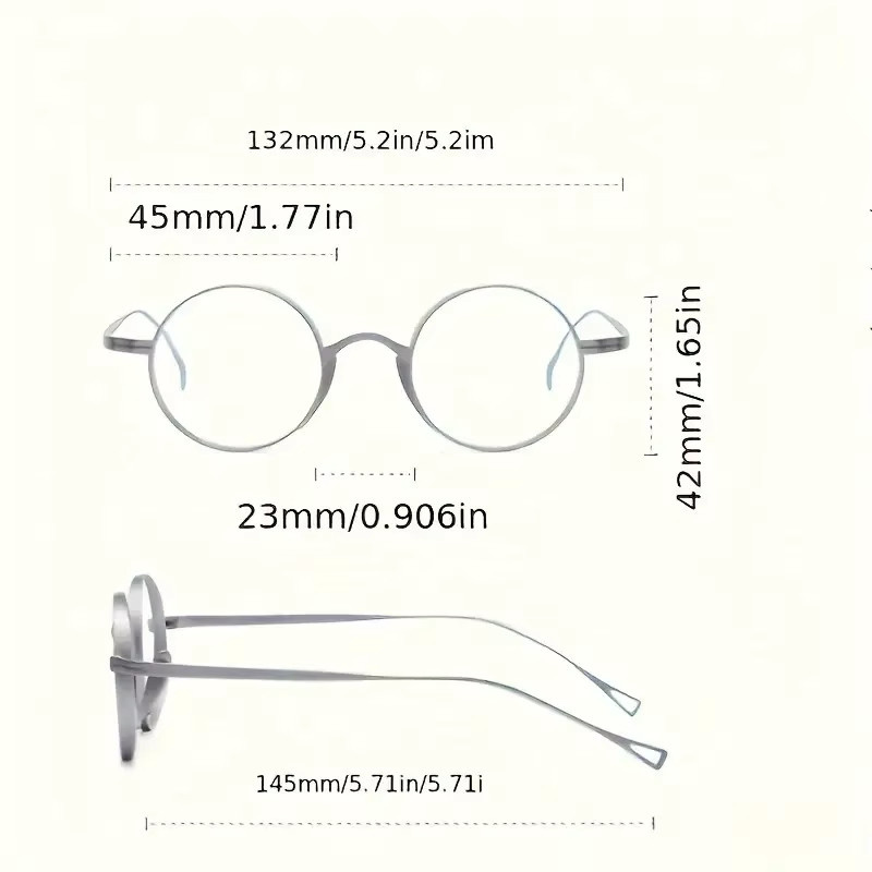Hindfield Korrektionsbrille, rund, Vollrand, Titan - Bild 2
