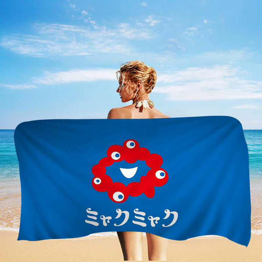 Potdemiel Anime Strandhandtuch Myaku-Myaku für Kinder, blau, aus Baumwolle - Bild 2