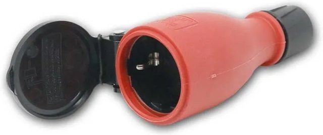 MaxTrack Schutzkontakt-Kupplung IP54 in Schwarz Rot mit 250V und 16A - Bild 1