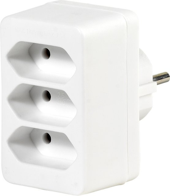 Vivanco 3-fach Euro Adapter in Weiß - Bild 1
