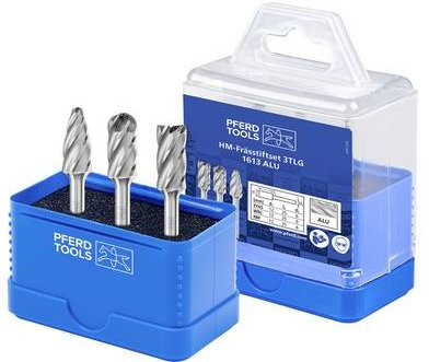 PFERD Schleiffräser ALU 3-teiliges Frässtift-Set aus Hartmetall in Silber - Bild 1
