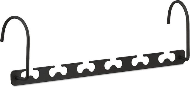 Relaxdays Raumsparbügel 6er Set aus Metall in Schwarz mit drehbarem Haken, B/T/H: 8,5 x 26 x 5,5 cm - Bild 1