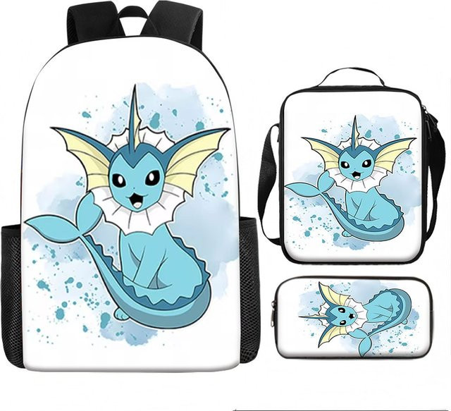 Potdemiel Pokémon Kindertaschen-Set Vaporeon in Blau mit Rucksack, Lunchbox und Stifteetui - Bild 1