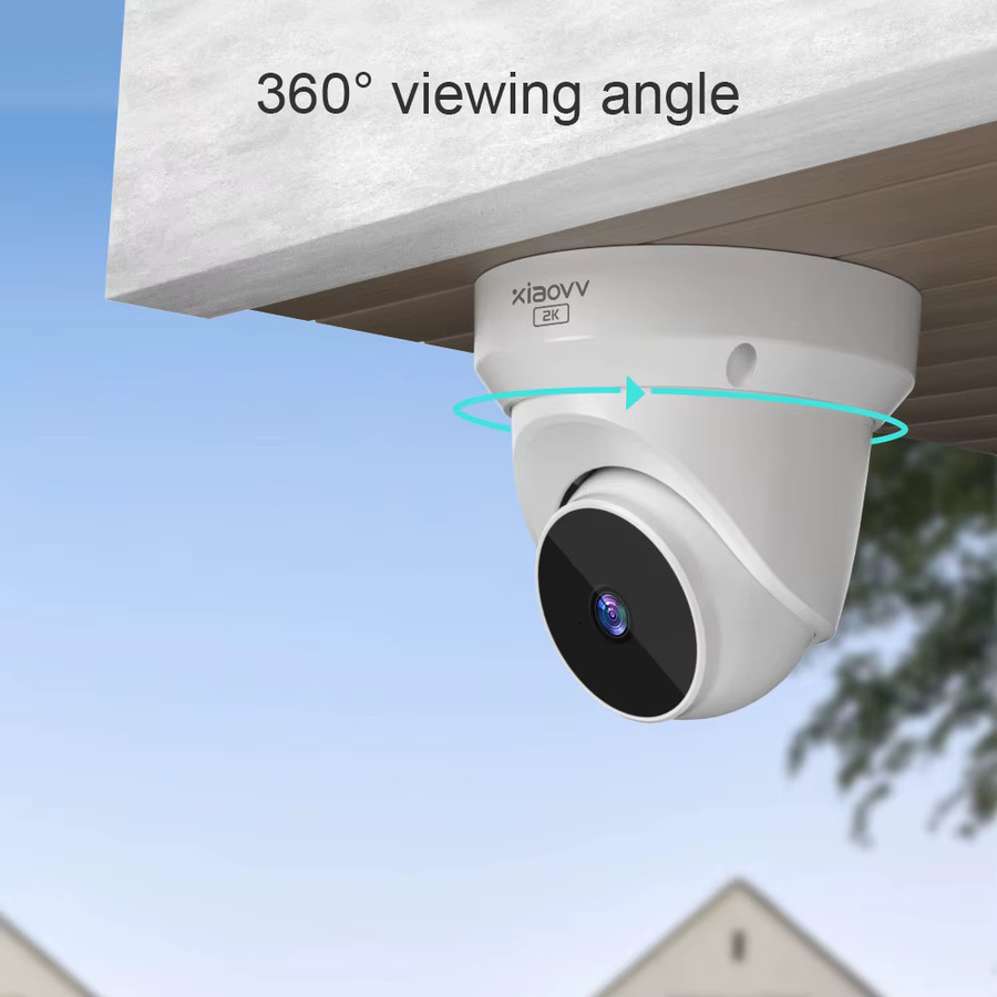 V380 IP Kamera Outdoor mit 2K 3MP Auflösung, PoE, Audio, Weitwinkel 2,8mm und Farb-Nachtsicht in Weiß - Bild 4