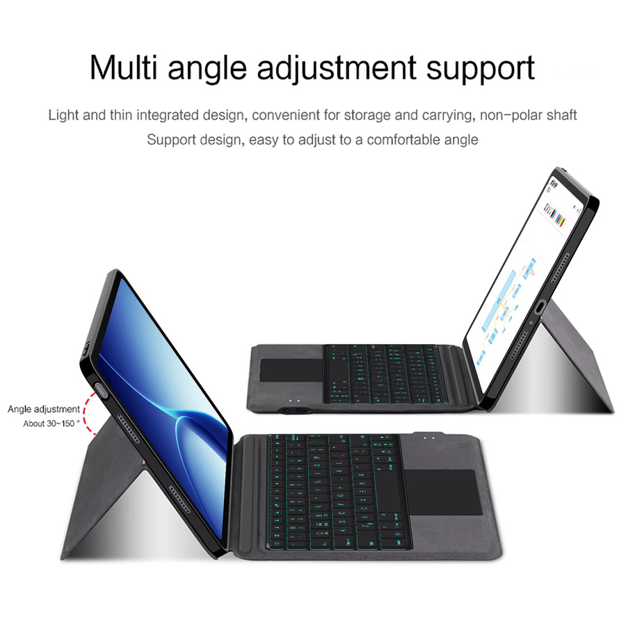 OnePlus Touchpad-Tastatur und Schutzhülle für OnePlus Pad Go 2 12,1 Zoll (2025) und OPPO Pad Air5 12,1 Zoll, Folio mit Hintergrundbeleuchtung, Schwarz - Bild 2
