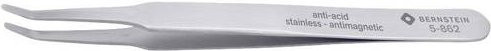 BERNSTEIN Tools for Electronics 5-862 Universalpinzette 2ac Flach-rund, gebogen 30°, Silber, Edelstahl - Bild 1