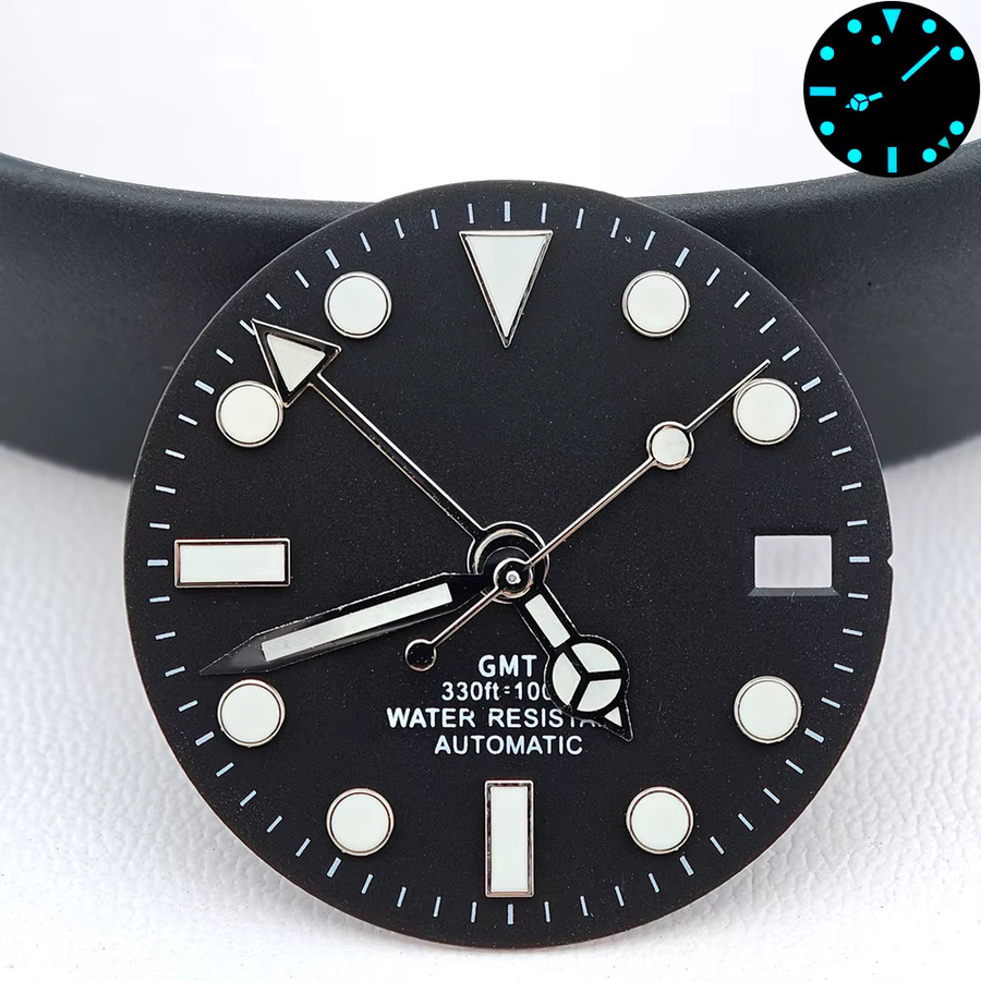 Dwayne Campbell Zifferblatt für GMT-Uhrenmodifikation, Silber, Unisex - Bild 2