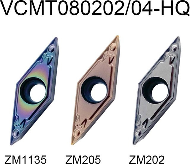 ZIMICNC 10 Stück Wendeschneidplatten VCMT080202-HQ und VCMT080204-HQ aus Hartmetall für Stahl und Edelstahl in Multicolor - Bild 1