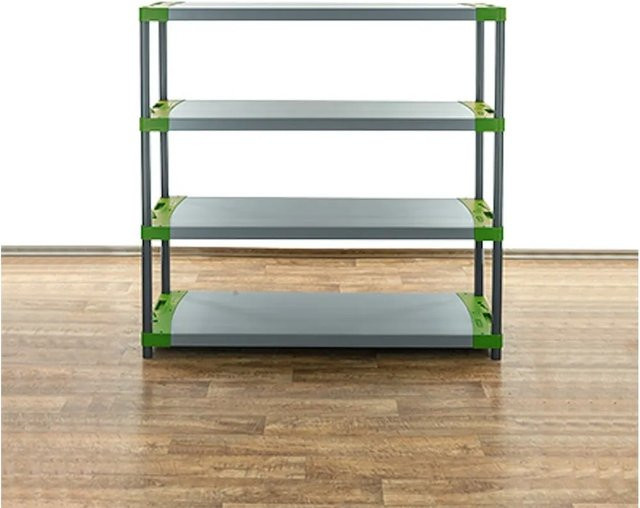 PROREGAL Kunststoffregal Grey Bear in Grau/Grün, H x B x T: 138 x 130 x 46 cm - Bild 1