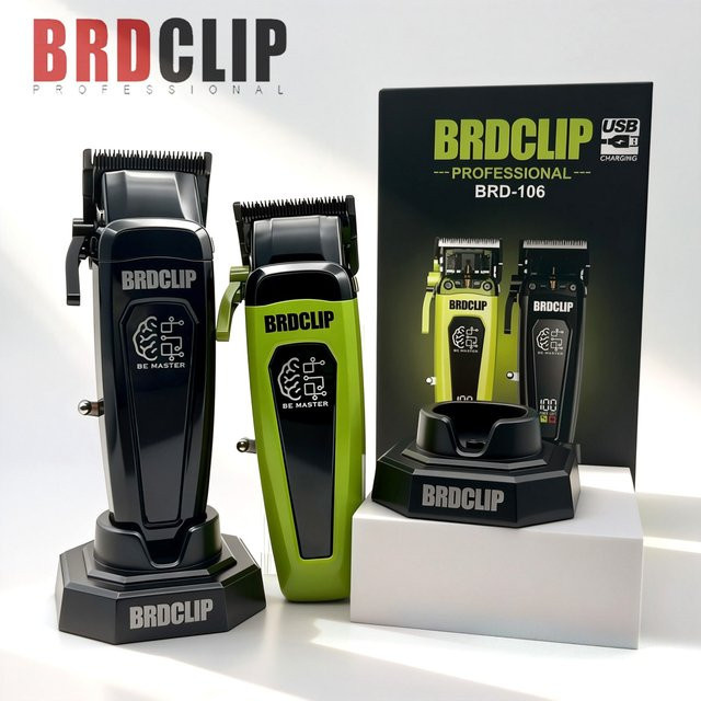 BRDCLIP Haarschneidemaschine für Herren, Schwarz, Grün - Bild 1