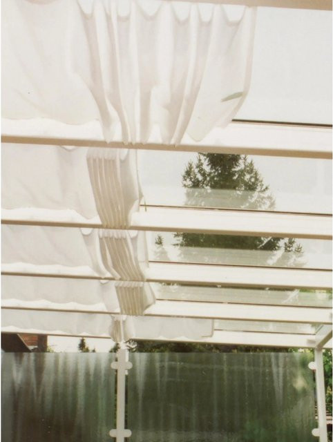 Floracord Vierecksonnensegel aus Polyester, Weiß, B/T/H: 330 x 91 x 91 cm - Bild 1