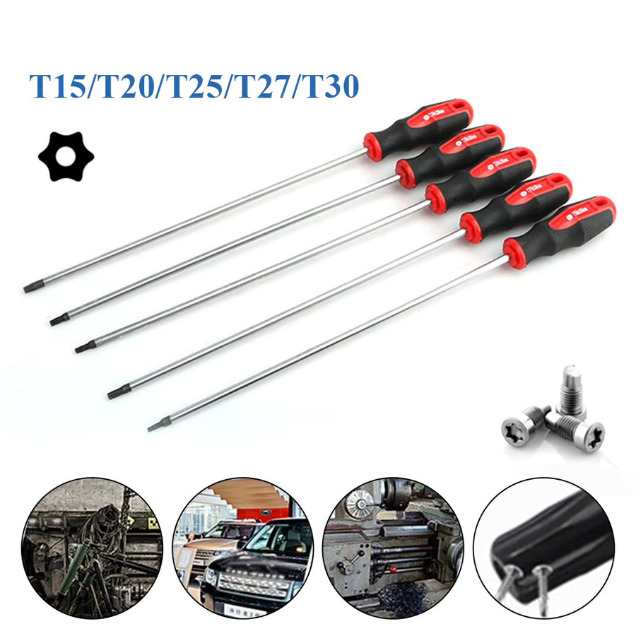 DAZZLEEX Torx-Schraubendreher aus Chrom-Vanadium-Stahl, magnetisch, extra lang, Länge: 400 mm - Bild 3