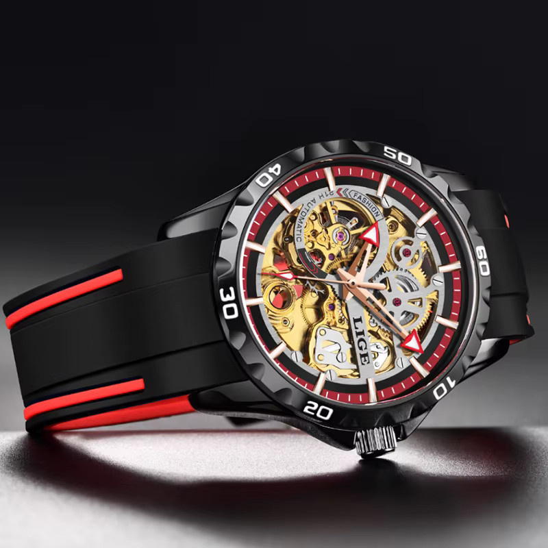 LIGE Armbanduhr, Automatik, Edelstahl, Schwarz, Herren - Bild 2