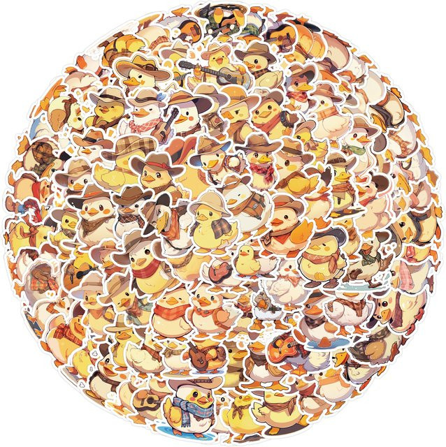 100 Stück GOGOTU Cowboy-Enten Graffiti-Aufkleber, wasserfeste Dekoration für Gepäck, Handy und Scrapbook, Multicolor - Bild 1