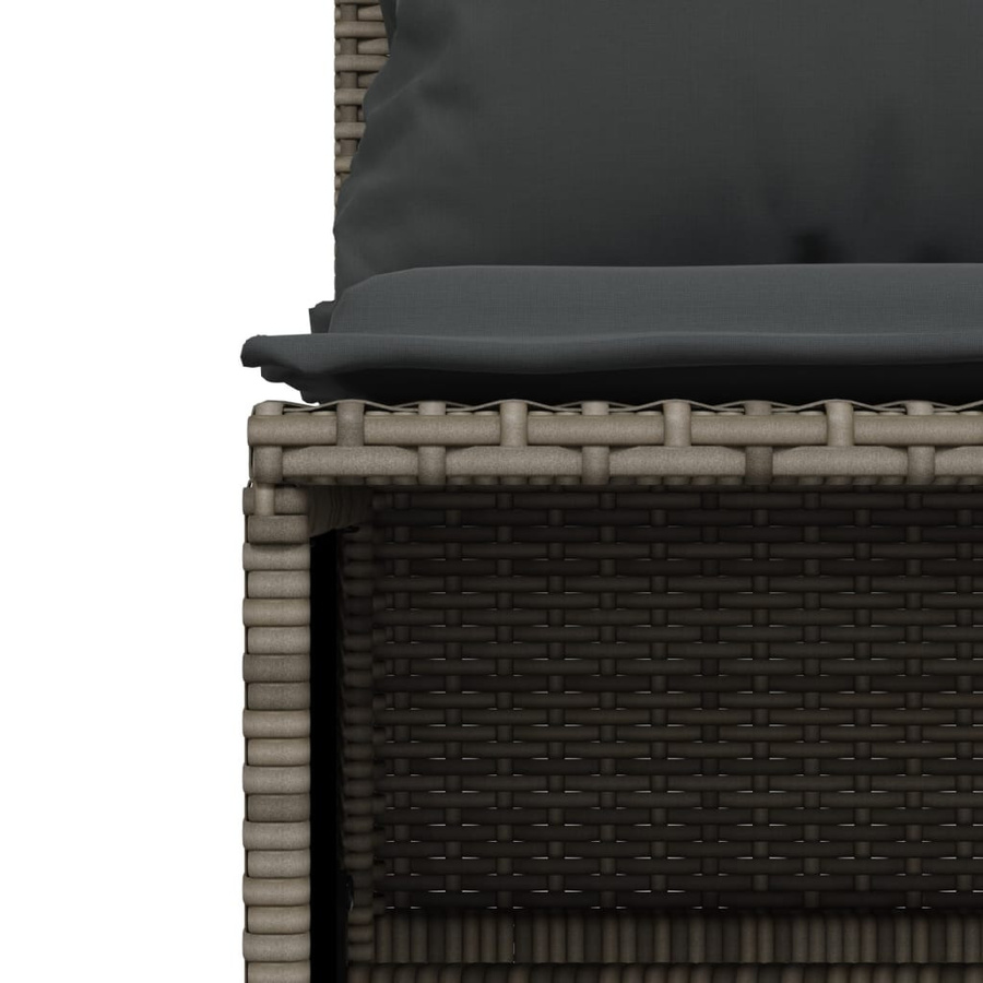 vidaXL 4-teilige Garten-Sitzgruppe aus PE-Rattan in Grau mit UV-beständigen Kissen und pulverbeschichtetem Stahlgestell - Bild 6