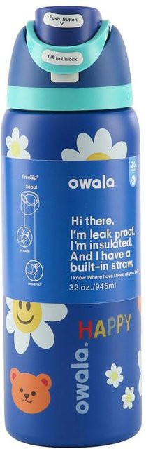 HauteHive Isolierter Edelstahlbecher mit Deckel und Strohhalm Sunflower Blau 32oz - Bild 1