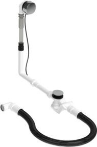 Duravit Ab- und Überlaufgarnitur Quadroval Zug mit Wanneneinlauf in Chrom, Durchmesser: 5,2 cm, Breite: 65 cm - Bild 1