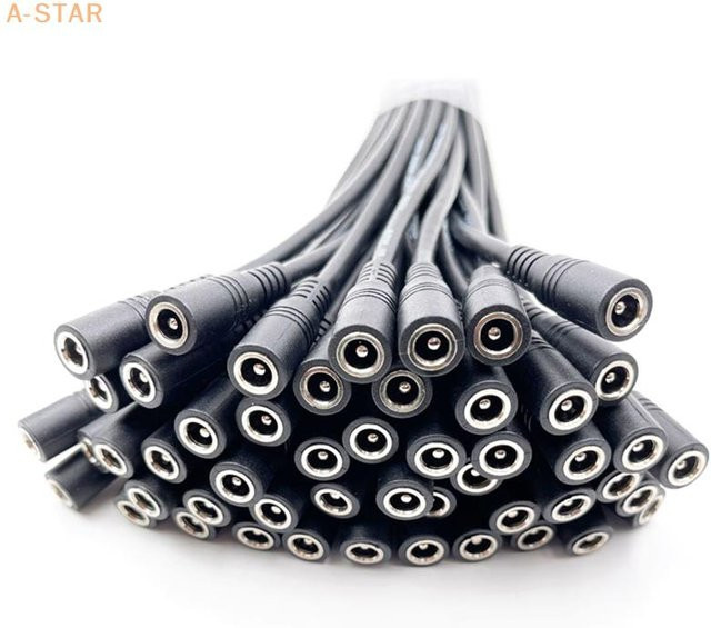 10 Stück DC-Stecker Set für 3528 5050 LED Streifen in Schwarz, 5,5 x 2,1 mm - Bild 1