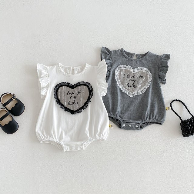 Angou Sommerkleid für Mädchen in Grau mit Kurzarm als leichter Krabbelanzug für Babys und Kleinkinder - Bild 1