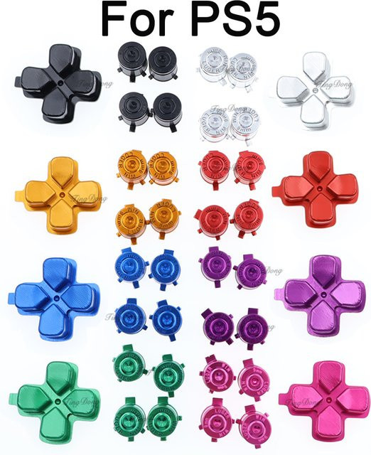 TingDong Set für PS5-Controller mit Metall-Aluminium-Bullet-Action-Buttons und D-Pad-Tasten - Bild 1