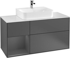 V&B Waschtischunterschrank Finion mit Wandbeleuchtung in Anthrazit, Breite: 120 cm, Tiefe: 50,1 cm, Höhe: 50,1 cm - Bild 1