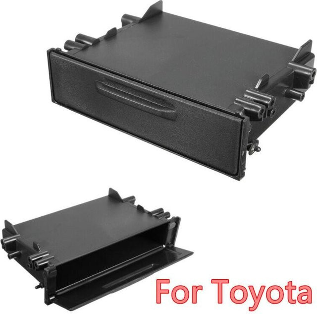 Topfactory Universal Auto-Armaturenbrett Verkleidungsset mit DIN-CD-Player und Aufbewahrungstasche in Schwarz - Bild 1
