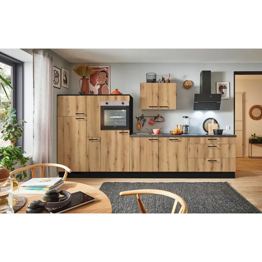 PINO Küchenzeile Evoke Eiche mit 1 Geräteschrank und 1 Apothekerschrank, Breite: 360 cm, Höhe: 174 cm, Tiefe: 60 cm - Bild 2