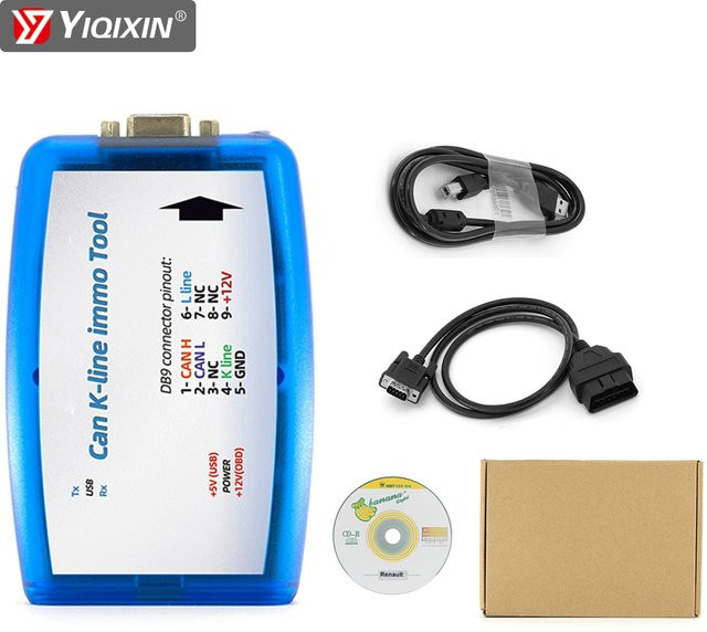YIQIXIN Renault CAN K-line Immo Tool Blau OBD2 ECU Programmierer zum Lesen und Schreiben von EEPROM und Wegfahrsperre-Codes - Bild 1