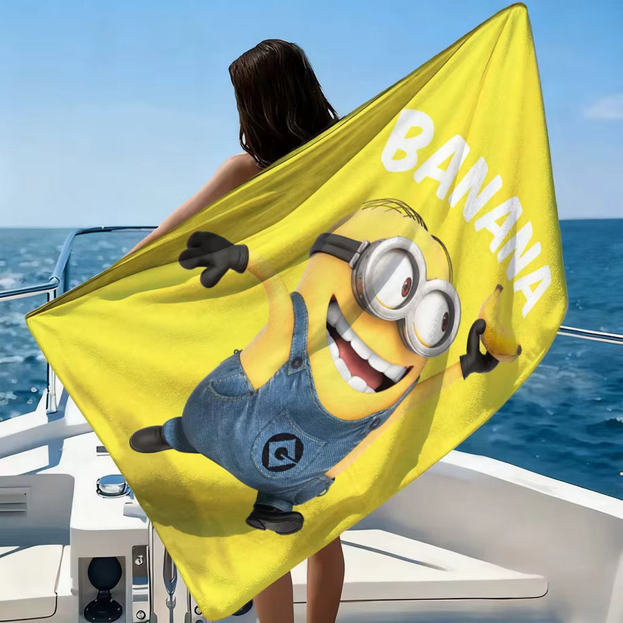 Potdemiel Bananen-Minions Strandtuch aus Mikrofaser in Gelb, schnelltrocknend und sandfrei - Bild 2