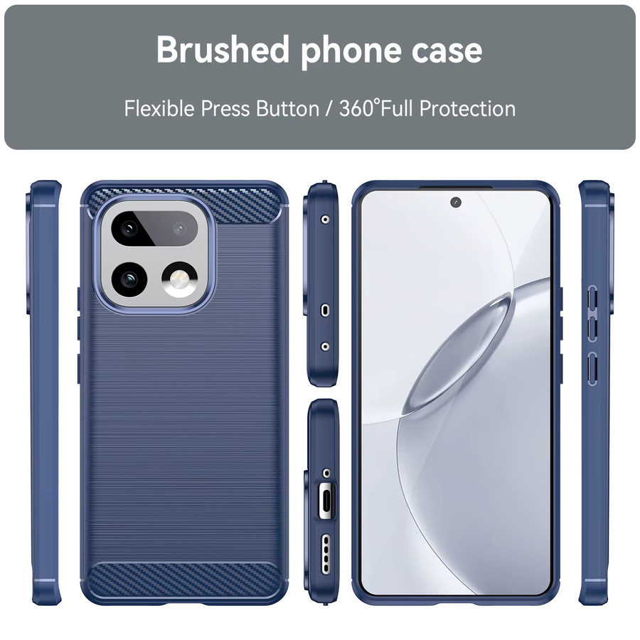 Realme Handyhülle aus Soft-TPU-Silikon mit Carbonfaser-Design für Realme 16 15 14 13 Pro Plus 14X GT7 Pro GT6T GT7T GT6 in Schwarz und Blau - Bild 2