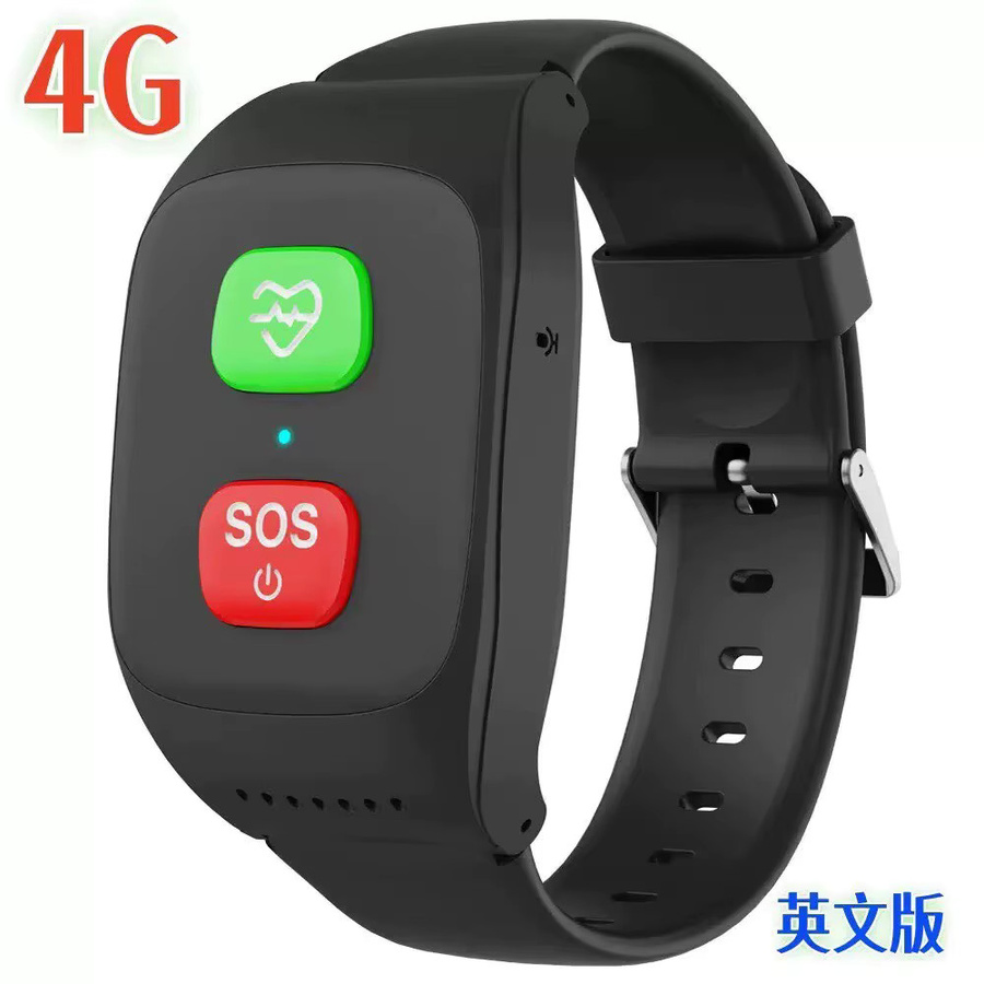 Winkcron 4G GPS-Alarmuhr für Senioren mit SOS-Funktion und Sturzalarm, Gesundheitsmonitor und IP67 wasserdichtem Tracking-Armband in Schwarz - Bild 1