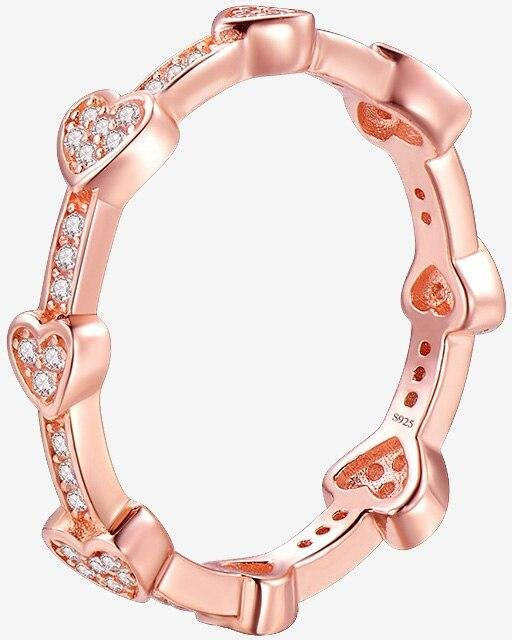 Pan-Ring 925 Silber, Roségold, Zirkonia, Damen - Bild 1