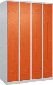 C+P Z-Spind Classic PLUS Spind mit 8 Fächern, Grau und Orange, B/H/T: 120 x 185 x 50 cm - Bild 1