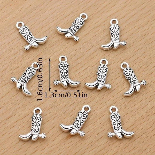 Binchi Outdoor Product Charms Anhänger, Cowboyhut, antik versilbert, weiß - Bild 1