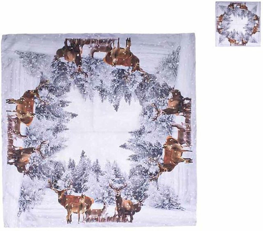 2er Platzset MOJAWO Weihnachten Rentier Motiv aus Textil in Mehrfarbig und Weiß - Bild 1