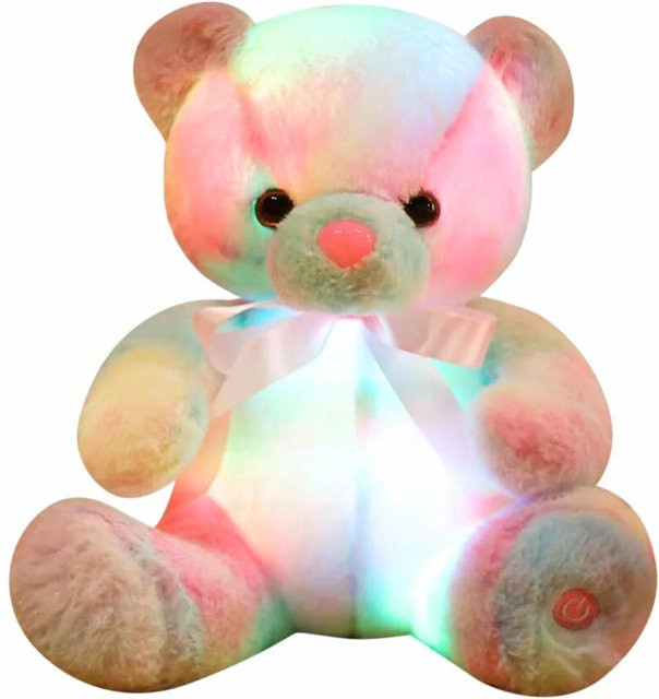 BC Pet Supplies Leuchtender Teddybär Plüschtier, Bunt, 28 cm, ab 14 Jahren - Bild 1