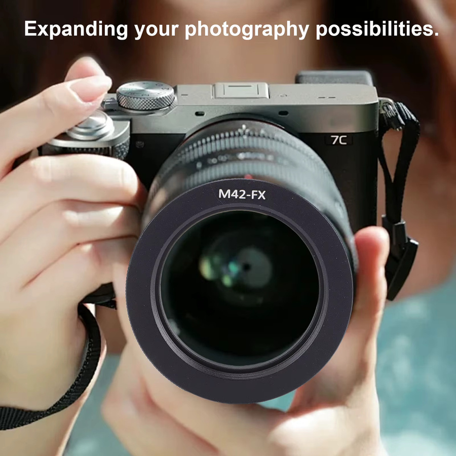 Fujifilm Kameraobjektiv-Adapter M42 auf Fujifilm FX-Mount in Schwarz aus Aluminiumlegierung - Bild 3