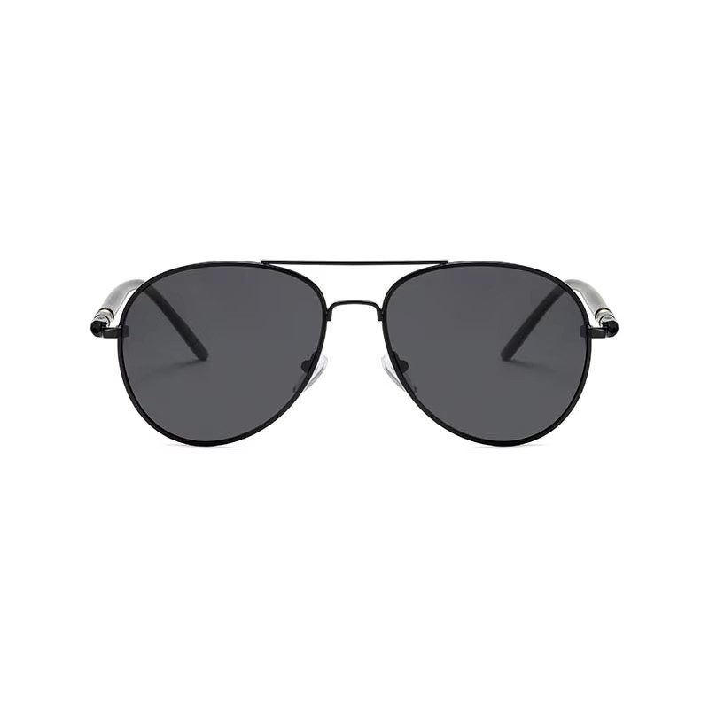 Polarisierte Sonnenbrille, Herren, oval, Metall, schwarz - Bild 2