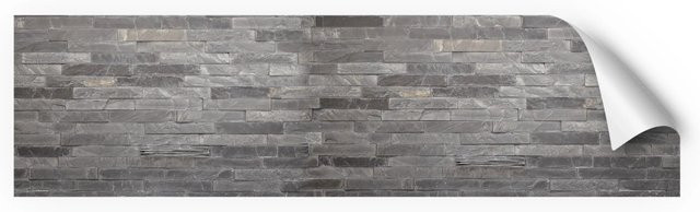 Myspotti Küchenrückwandfolie Black Bricks in Fliesenoptik, Selbstklebend, Farbe: Schwarz/Grau, B: 220 cm, H: 60 cm - Bild 1